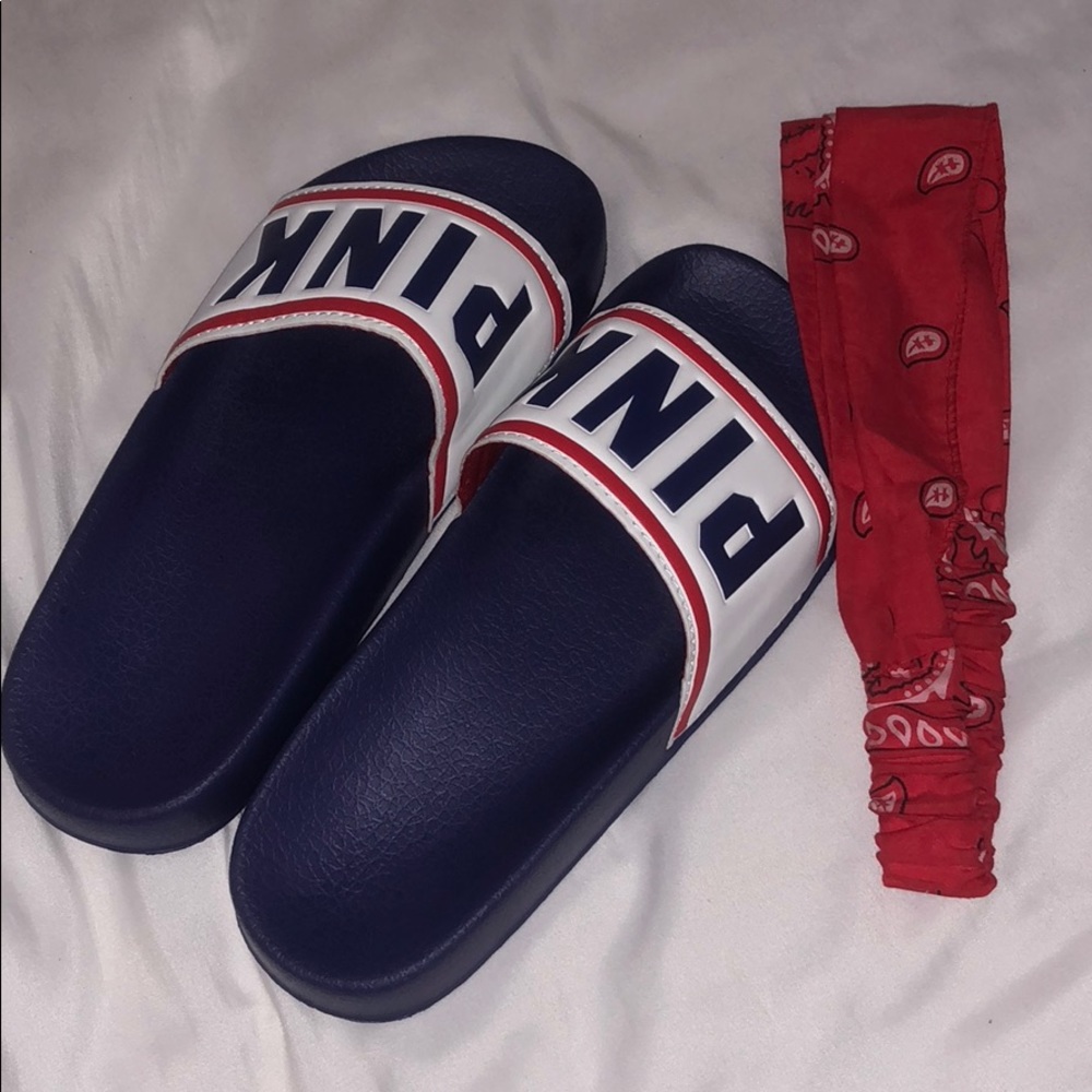 4rth of July PINK bundle of sandals and headband